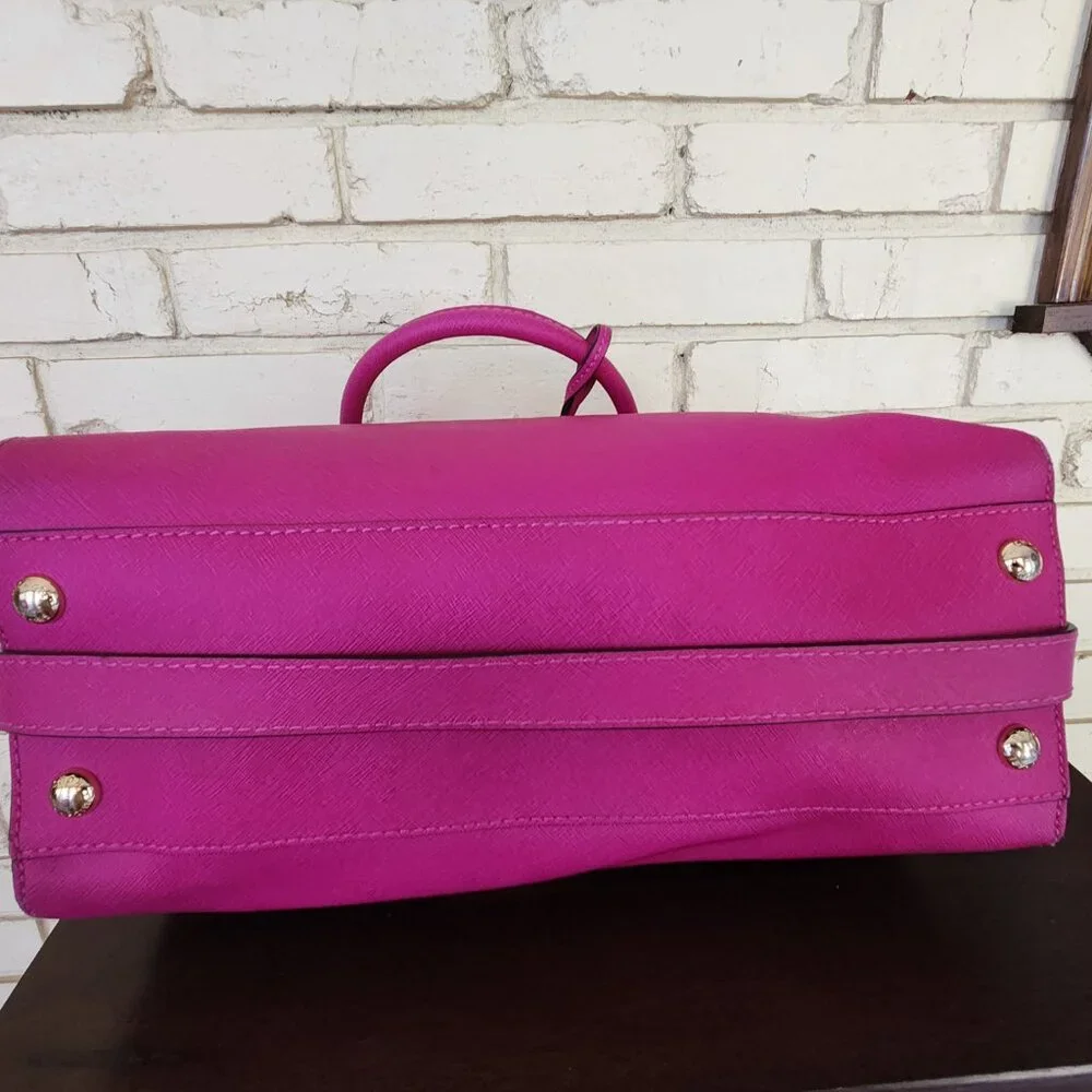 Michael Kors Hot Pink Hamilton Shoulder Bag Purse - Picture 10 of 16